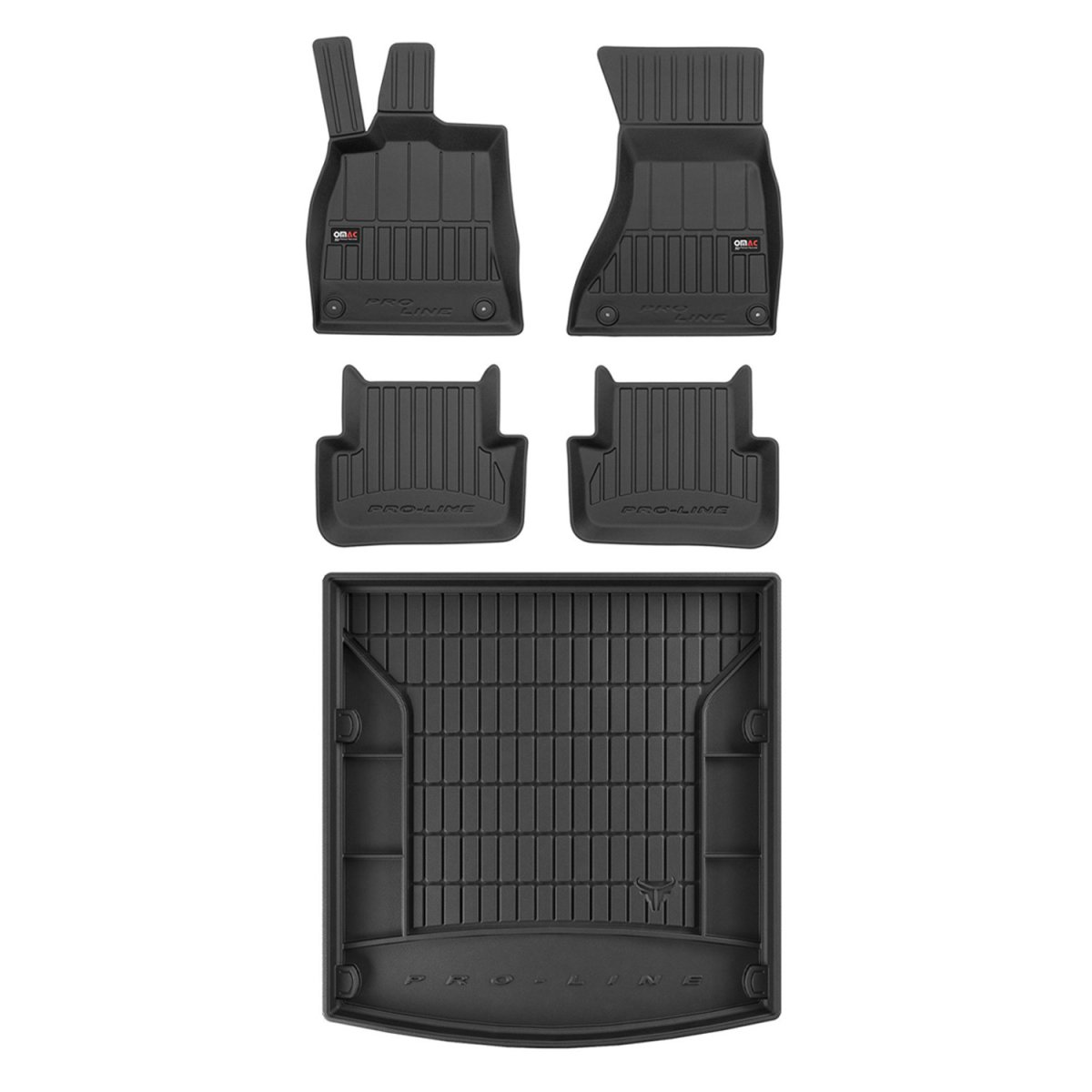 Audi A4 Floor-Trunk Mats - Omac - 3D Premium - Black - '09-'16